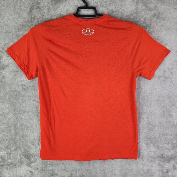 Men's Orange Under Armour OSU Cowboys Shirt Short Sleeve Crew Neck Size S - Picture 6 of 9